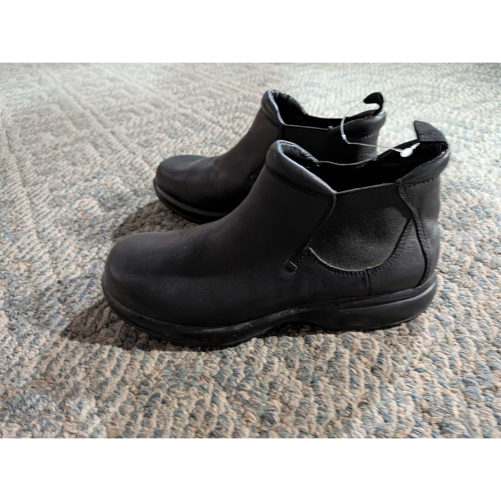 Dunham Copley Black Leather Chelsea Boots ABZORB Slip On Ladies 8 AA WR5902